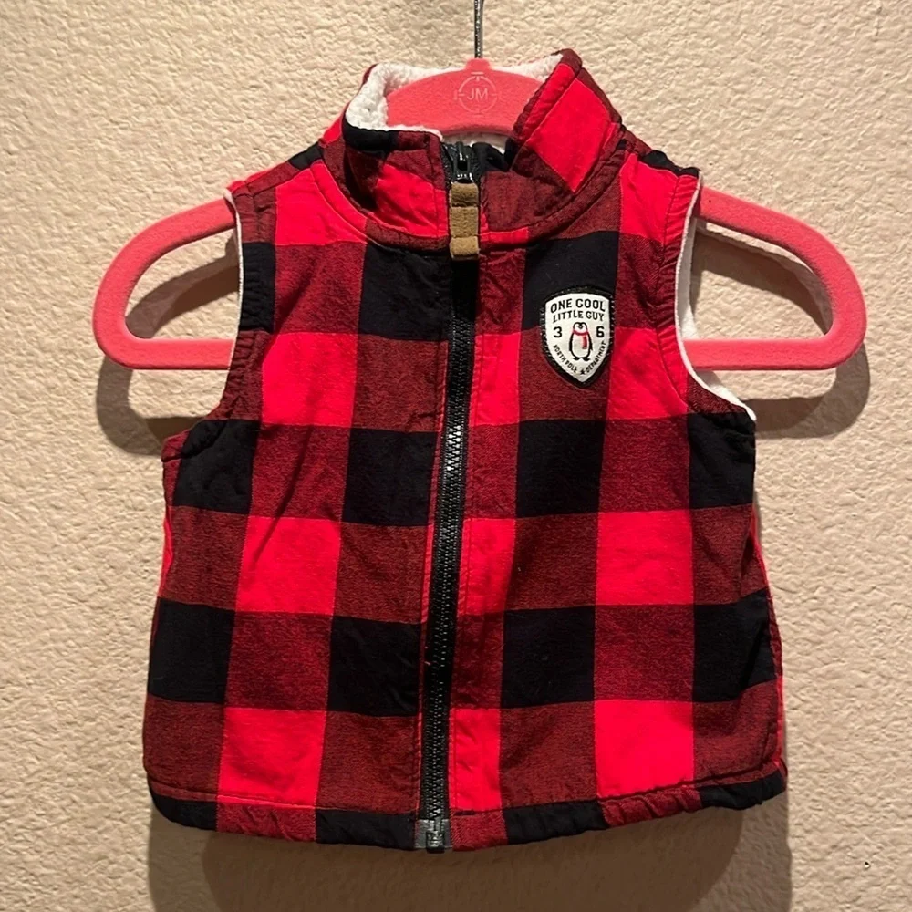 Carter’s Baby Boy’s Buffalo Plaid Buffalo Check Vest Size 3 Months